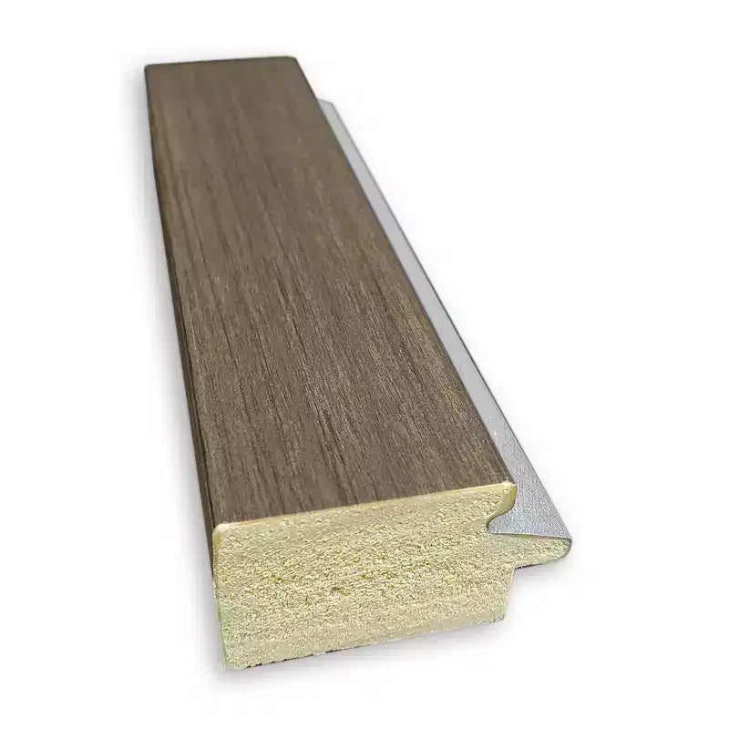 41" x 30" Non-Beveled Bathroom Wall Mirror Brown Rectangle Polystyrene Frame Wall Mounted