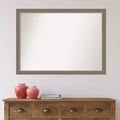 41" x 30" Non-Beveled Bathroom Wall Mirror Brown Rectangle Polystyrene Frame Wall Mounted