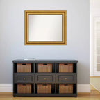 34" x 28" Non-Beveled Bathroom Wall Mirror Gold