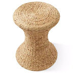 Hourglass Accent Table - Natural, Water Hyacinth Side Table, Woven Boho Wicker End Table for Living Room, Bedroom, Entryway