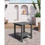 HDPE Side Table with 4-Piece Desktop and 3-Piece Bottom Storage Rack