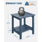 HDPE Side Table with 4-Piece Desktop and 3-Piece Bottom Storage Rack
