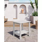 HDPE Side Table with 4-Piece Desktop and 3-Piece Bottom Storage Rack