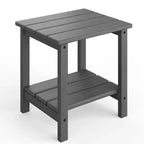 HDPE Side Table with 4-Piece Desktop and 3-Piece Bottom Storage Rack