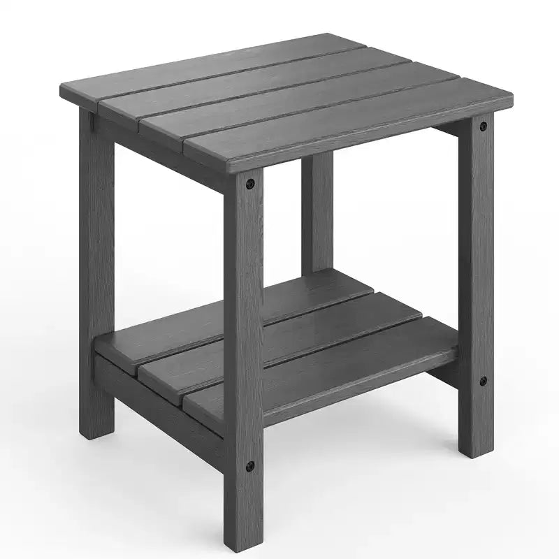 HDPE Side Table with 4-Piece Desktop and 3-Piece Bottom Storage Rack