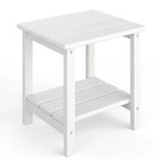 HDPE Side Table with 4-Piece Desktop and 3-Piece Bottom Storage Rack