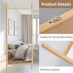 31 in. W x 71 in. H Ladder-Style Solid Wood Framed Mirror in Brown