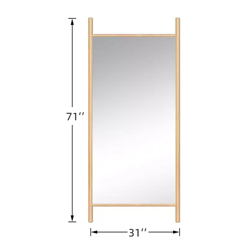 31 in. W x 71 in. H Ladder-Style Solid Wood Framed Mirror in Brown
