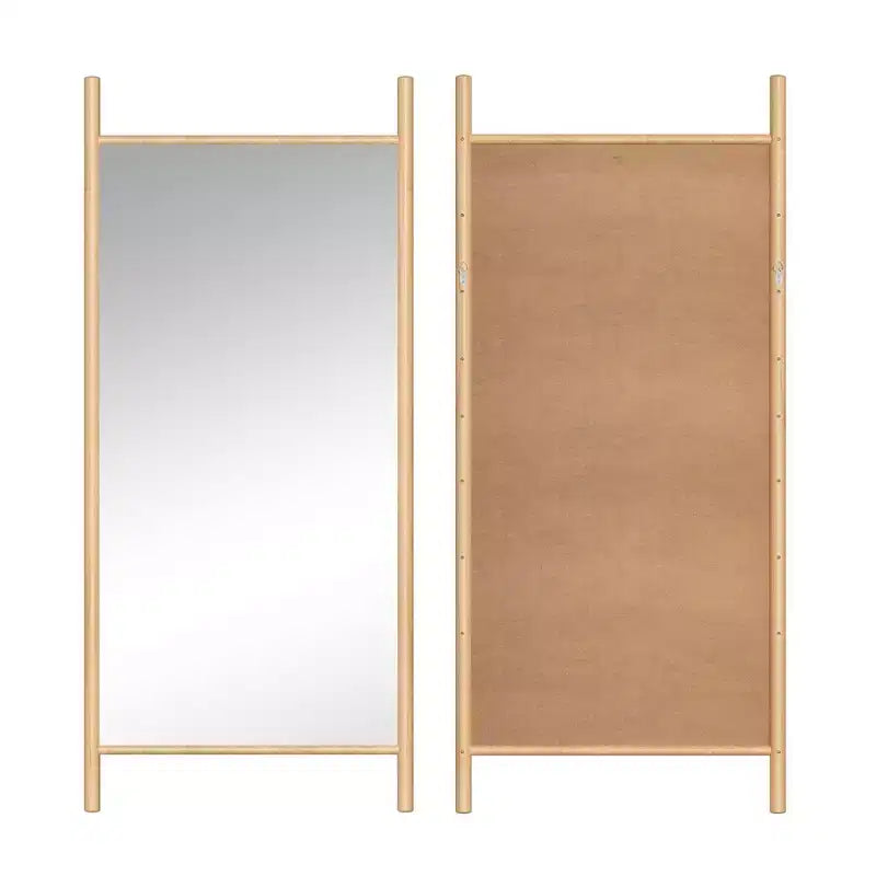 31 in. W x 71 in. H Ladder-Style Solid Wood Framed Mirror in Brown
