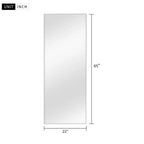 21 in. W x 64 in. H Rectangular Metal Framed Full Length Wall Mirror Free Standing Mirror in Silver