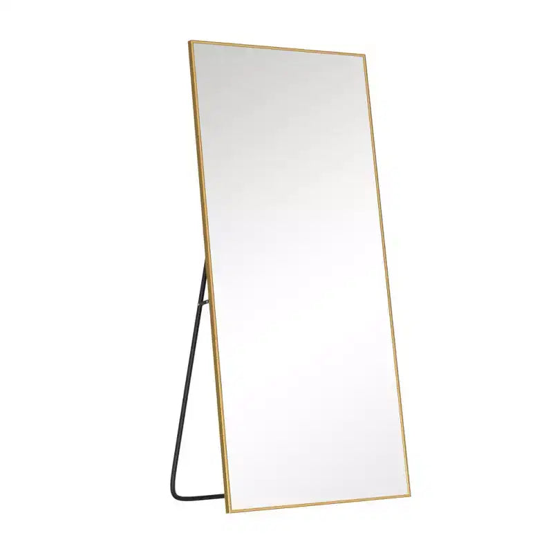 59x28 Aluminum Fine Edge Right Angle Rectangle Full Length Mirror-With Stand