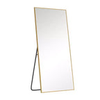 59x28 Aluminum Fine Edge Right Angle Rectangle Full Length Mirror-With Stand