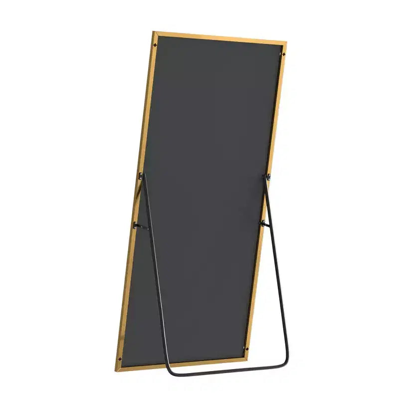 59x28 Aluminum Fine Edge Right Angle Rectangle Full Length Mirror-With Stand