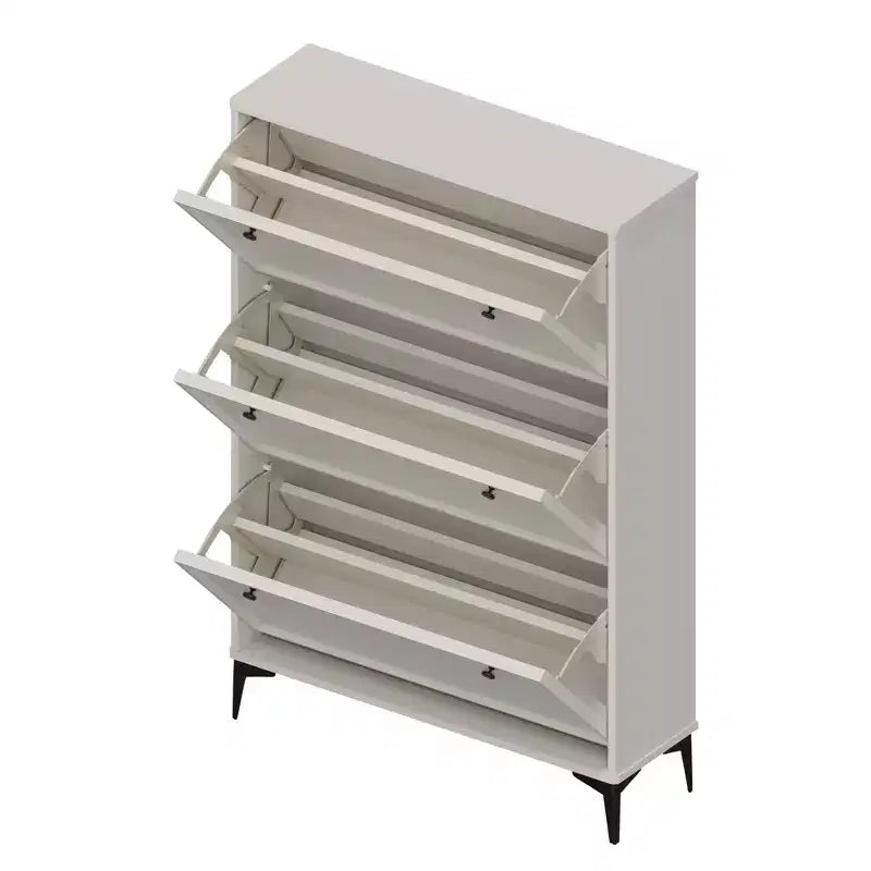 Shoe Racks with 3 Flip Drawers Entrance Shoe Cabinet Hidden Shoe Cabinet with Independent Legs