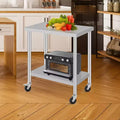 Stainless Steel Work Table w/Casters - Commercial Prep Table w/Adjustable Shelf, 300lb Capacity