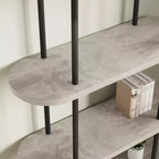 Bookshelf for Living Room - 71 Arched 5-Tier Bookcase with Metal Frame, Freestanding Storage Shelf for Bedroom, Office