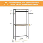 Adjustable Laundry Organizer - 4-Tier Storage Shelf with Drying Hooks (Gray/Black)