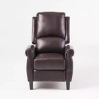 Contemporary Upholstered Pushback Recliner with Birch Wood Legs