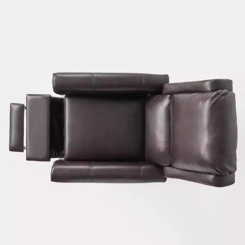 Contemporary Upholstered Pushback Recliner with Birch Wood Legs
