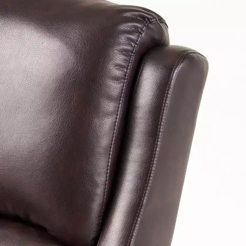 Contemporary Upholstered Pushback Recliner with Birch Wood Legs