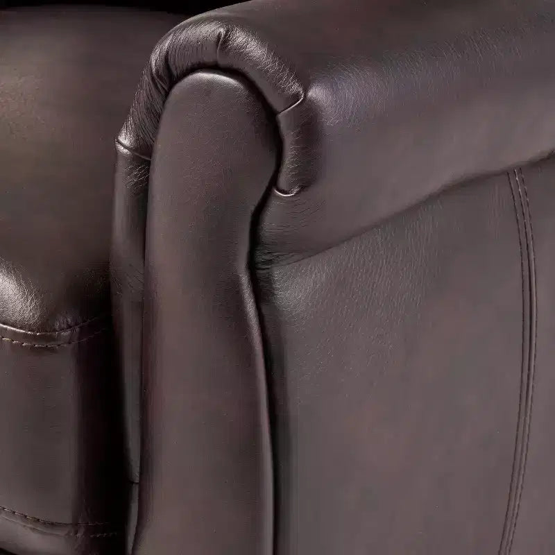 Contemporary Upholstered Pushback Recliner with Birch Wood Legs