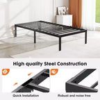 Heavy Duty Metal Bed Frame with Steel Slat Support  No Box Spring Needed, 12 Underbed Storage, Quick Assembly, 300 lb Capacity (Twin)
