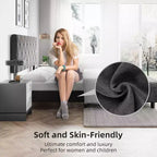 Upholstered Platform Bed - Queen Size with Headboard & Wood Slats