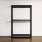 Black Wood Composite Closet System for Universal Storage with Storage Bins