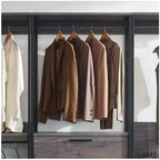 Black Wood Composite Closet System for Universal Storage with Storage Bins