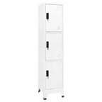 Locker Cabinet White Steel 70.9 in Height