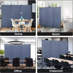 3-Panel 6ft Room Divider Folding Fabric Privacy Screen w/Iron Frame Gray