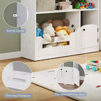 3-Tier Kids Bookshelf with Motion Sensor Light, Toy Storage Organizer, Wooden House-Shaped Book Rack for Bedroom or Playroom, 47.2" Tall