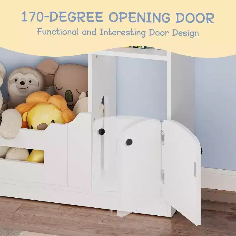 3-Tier Kids Bookshelf with Motion Sensor Light, Toy Storage Organizer, Wooden House-Shaped Book Rack for Bedroom or Playroom, 47.2" Tall