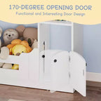 3-Tier Kids Bookshelf with Motion Sensor Light, Toy Storage Organizer, Wooden House-Shaped Book Rack for Bedroom or Playroom, 47.2" Tall