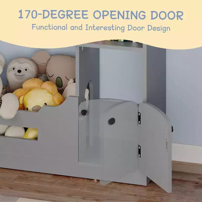 3-Tier Kids Bookshelf with Motion Sensor Light, Toy Storage Organizer, Wooden House-Shaped Book Rack for Bedroom or Playroom, 47.2" Tall