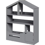 3-Tier Kids Bookshelf with Motion Sensor Light, Toy Storage Organizer, Wooden House-Shaped Book Rack for Bedroom or Playroom, 47.2" Tall