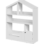 3-Tier Kids Bookshelf with Motion Sensor Light, Toy Storage Organizer, Wooden House-Shaped Book Rack for Bedroom or Playroom, 47.2" Tall