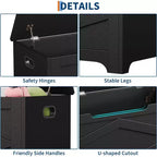 39.4 Storage Chest, Wooden Storage Bench with Safety Hinges, Easy Assembly, Large Toy Chest for Entryway, Living Room, Bedroom