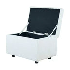 Corduroy Storage Ottoman, Soft Cushioned, Living Room