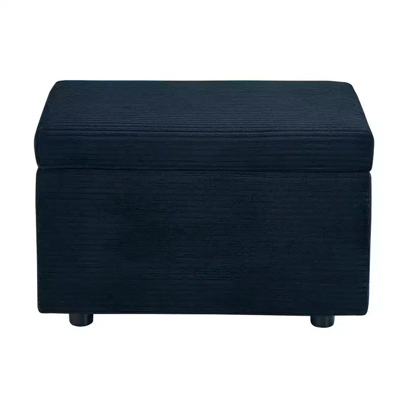 Corduroy Storage Ottoman, Soft Cushioned, Living Room