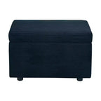 Corduroy Storage Ottoman, Soft Cushioned, Living Room
