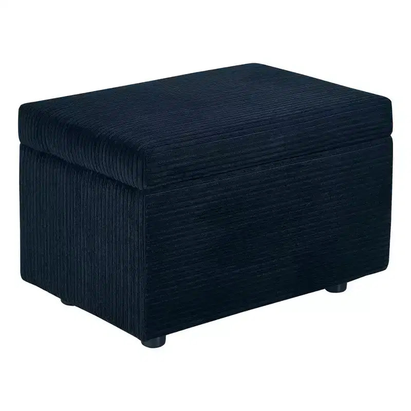Corduroy Storage Ottoman, Soft Cushioned, Living Room