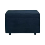 Corduroy Storage Ottoman, Soft Cushioned, Living Room