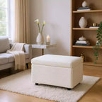 Corduroy Storage Ottoman, Soft Cushioned, Living Room