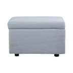 Corduroy Storage Ottoman, Soft Cushioned, Living Room