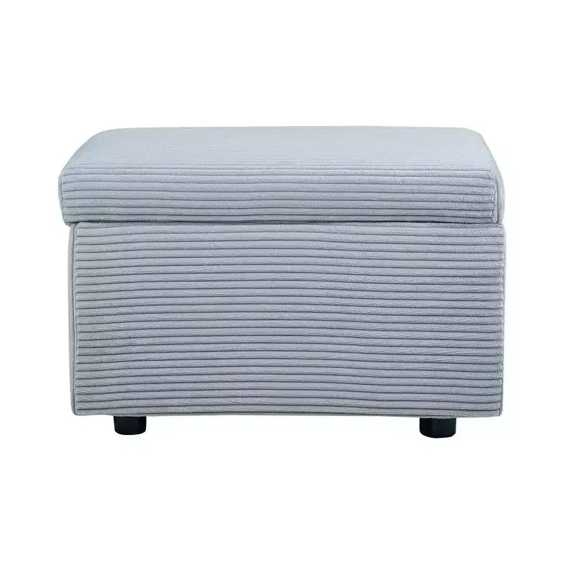 Corduroy Storage Ottoman, Soft Cushioned, Living Room