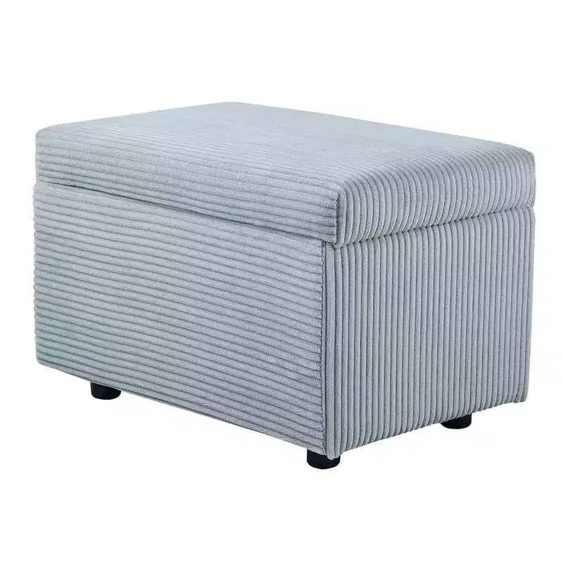 Corduroy Storage Ottoman, Soft Cushioned, Living Room