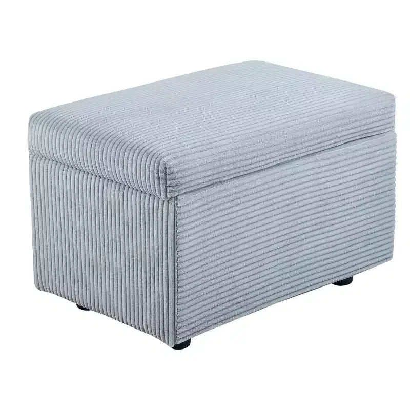 Corduroy Storage Ottoman, Soft Cushioned, Living Room