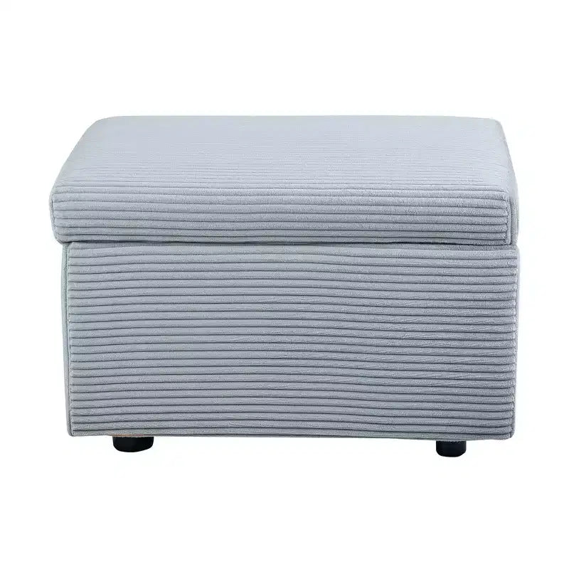 Corduroy Storage Ottoman, Soft Cushioned, Living Room