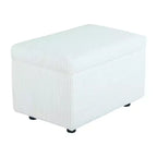 Corduroy Storage Ottoman, Soft Cushioned, Living Room